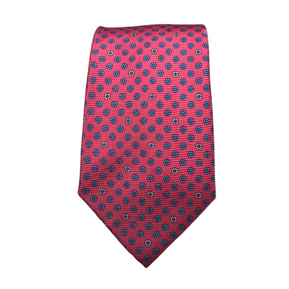 Black Brown 1826 All Silk Red Tie Micro Floral Print - Picture 5 of 6